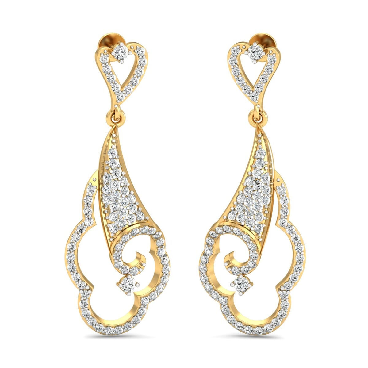 18KT Gold and 1.35 Carat Diamond Earrings