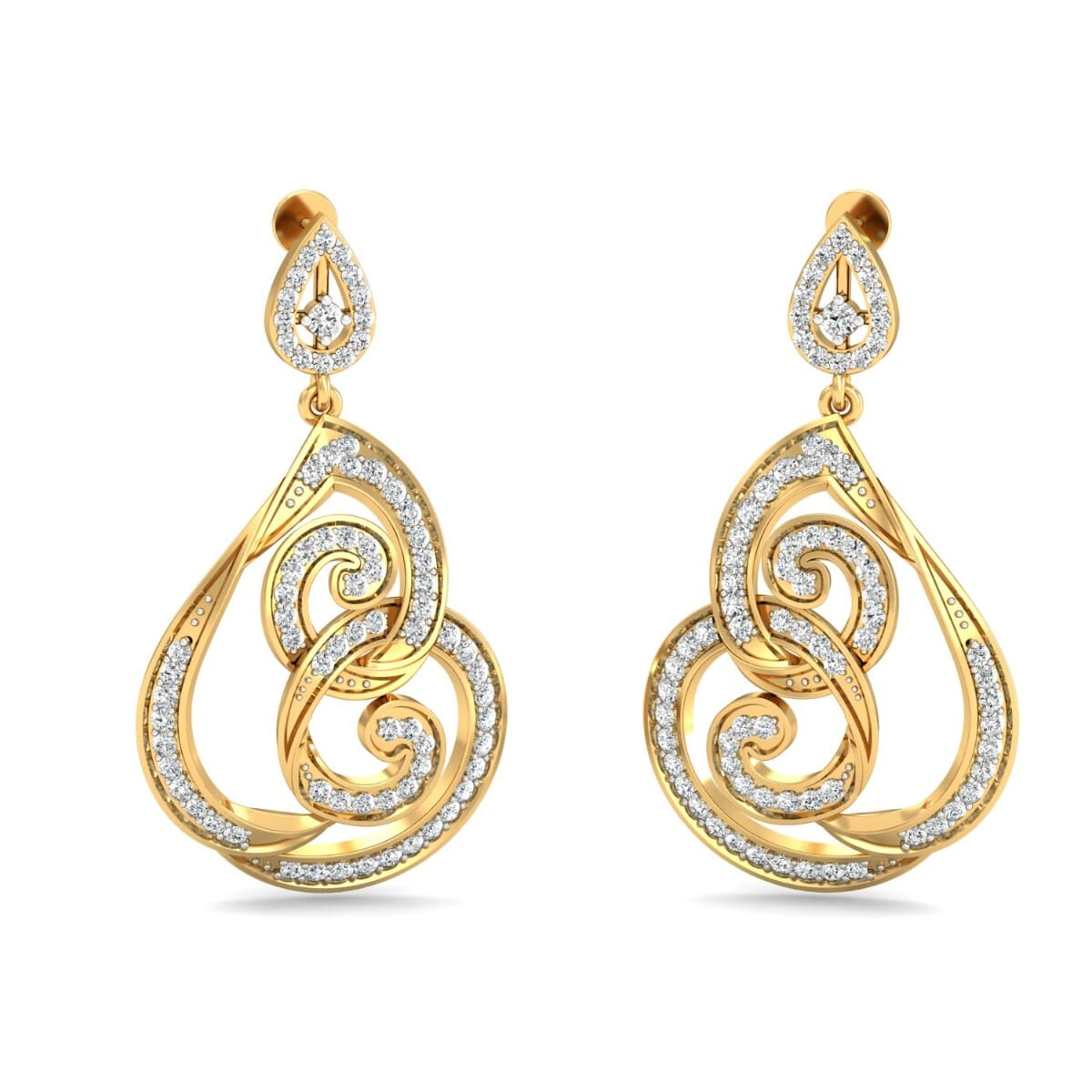 18KT Gold and 1.51 Carat Diamond Earrings