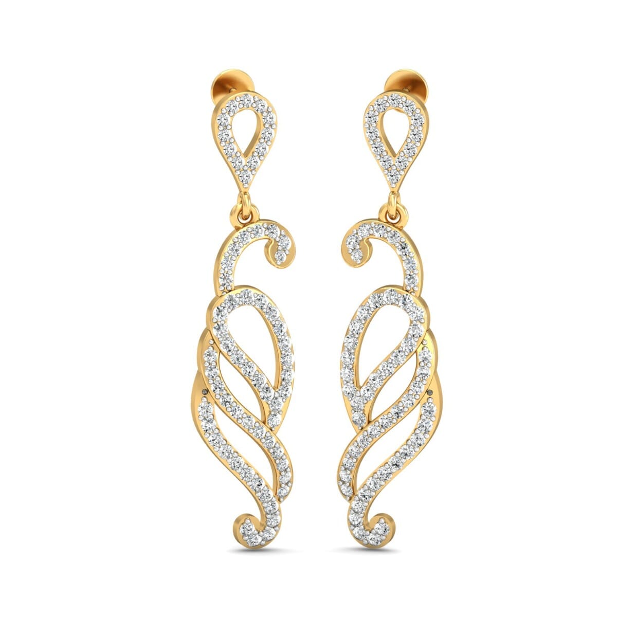 18KT Gold and 1.13 Carat Diamond Earrings