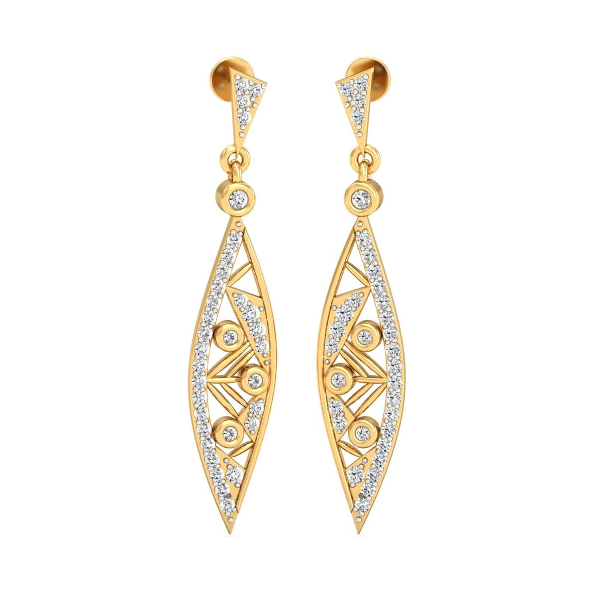 18KT Gold and 0.64 Carat Diamond Earrings