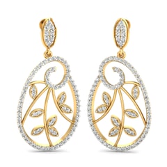 18KT Gold and 1.48 Carat Diamond Earrings