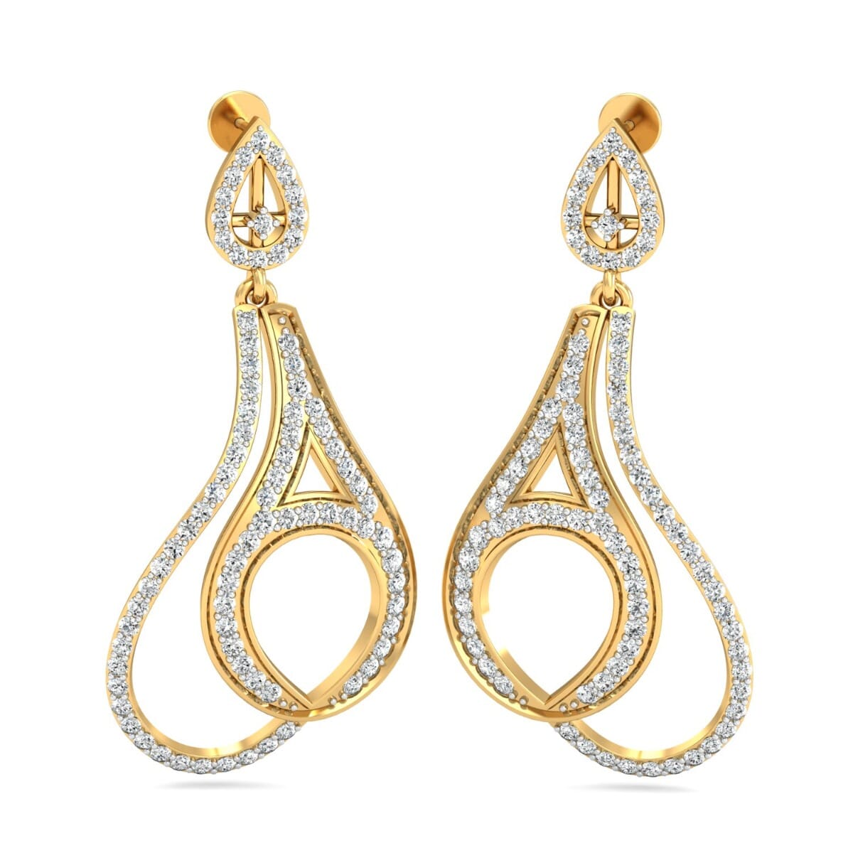 18KT Gold and 1.49 Carat Diamond Earrings