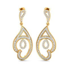 18KT Gold and 1.36 Carat Diamond Earrings