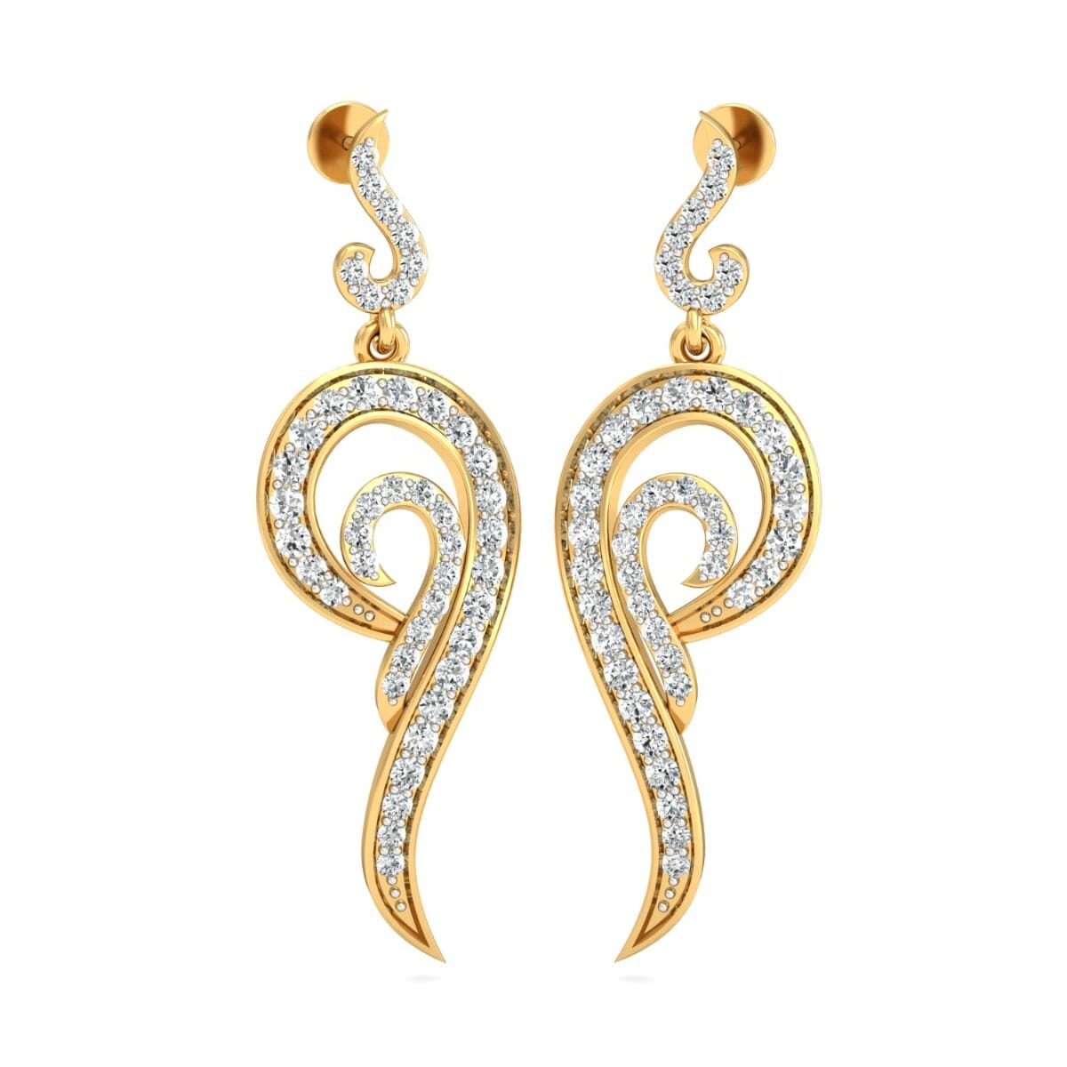18KT Gold and 0.98 Carat Diamond Earrings