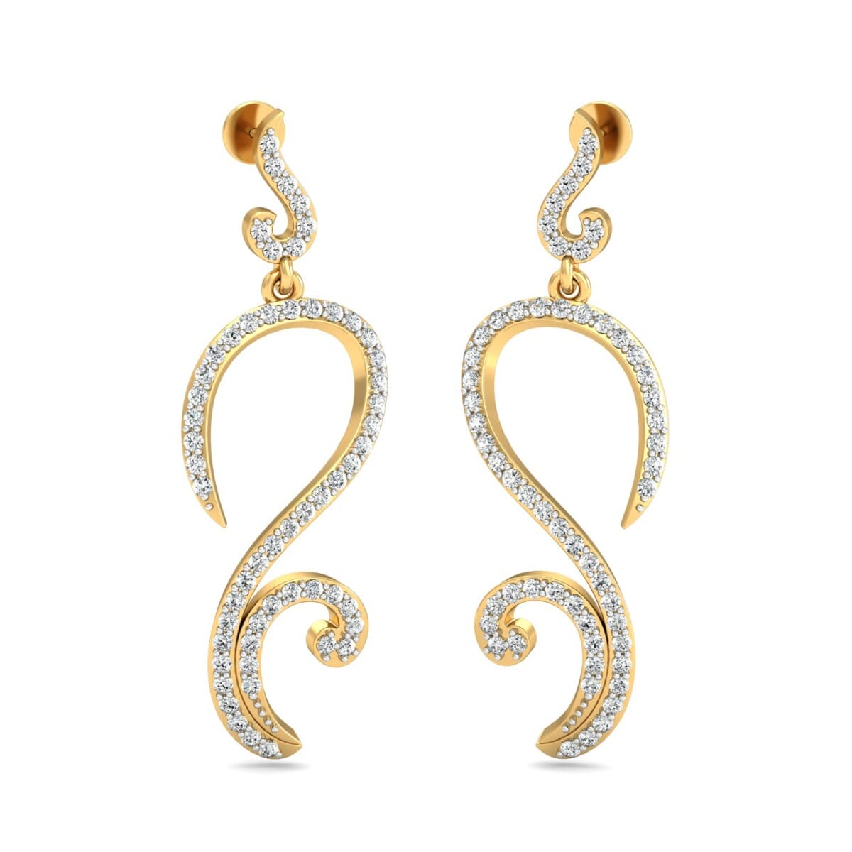 18KT Gold and 1.02 Carat Diamond Earrings