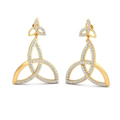 18KT Gold and 1.63 Carat Diamond Earrings