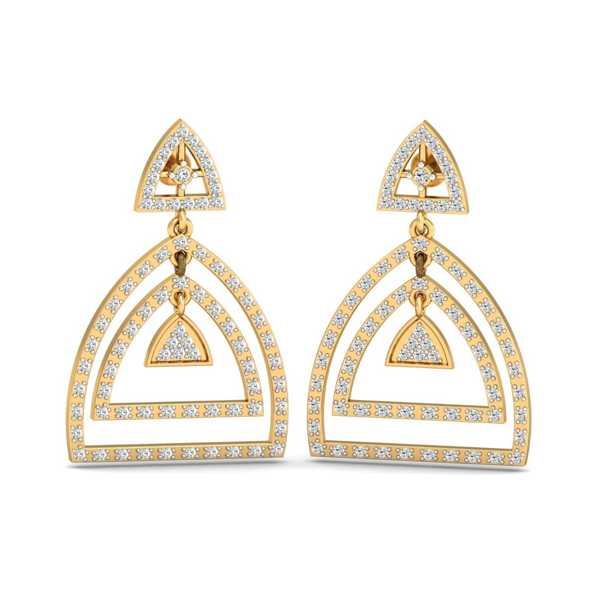 18KT Gold and 1.40 Carat Diamond Earrings
