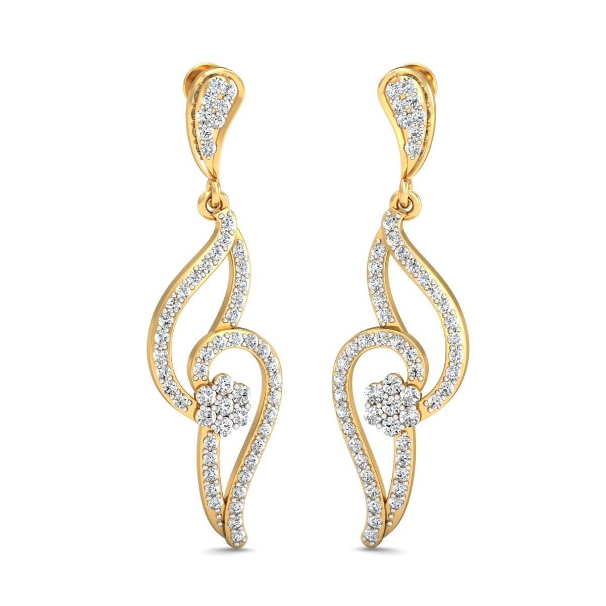 18KT Gold and 1.06 Carat Diamond Earrings