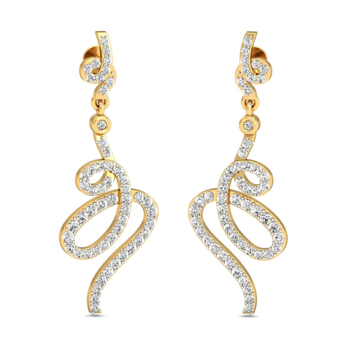 18KT Gold and 1.14 Carat Diamond Earrings