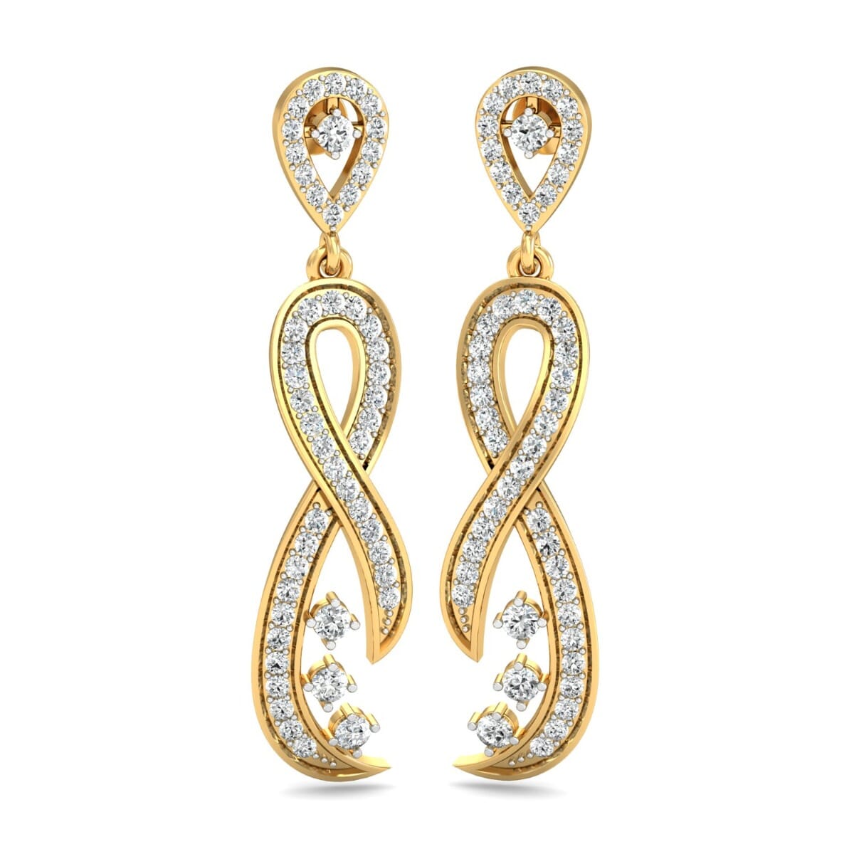 18KT Gold and 1.06 Carat Diamond Earrings