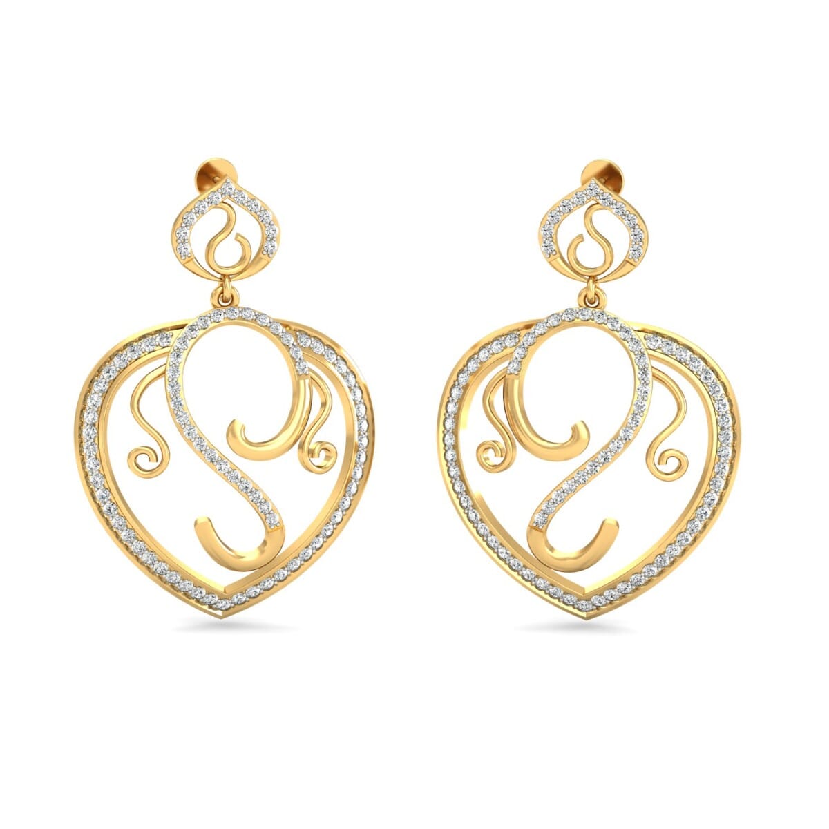 18KT Gold and 1.47 Carat Diamond Earrings