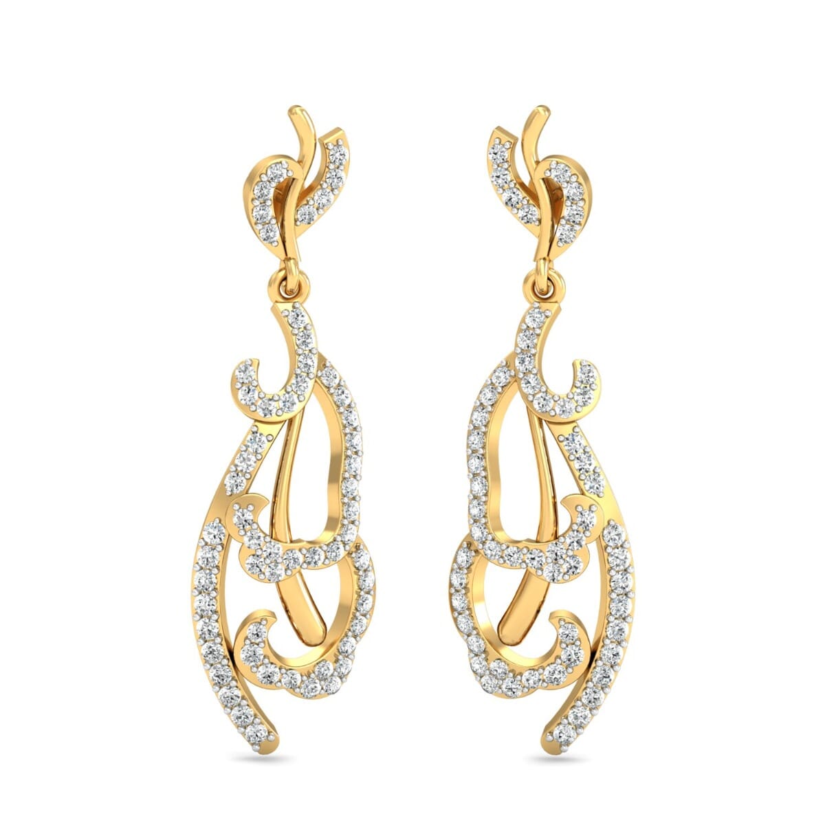 18KT Gold and 1.11 Carat Diamond Earrings