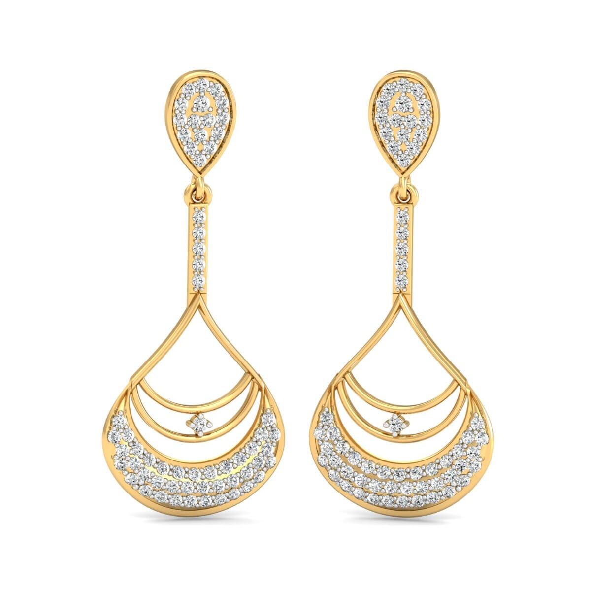 18KT Gold and 1.11 Carat Diamond Earrings