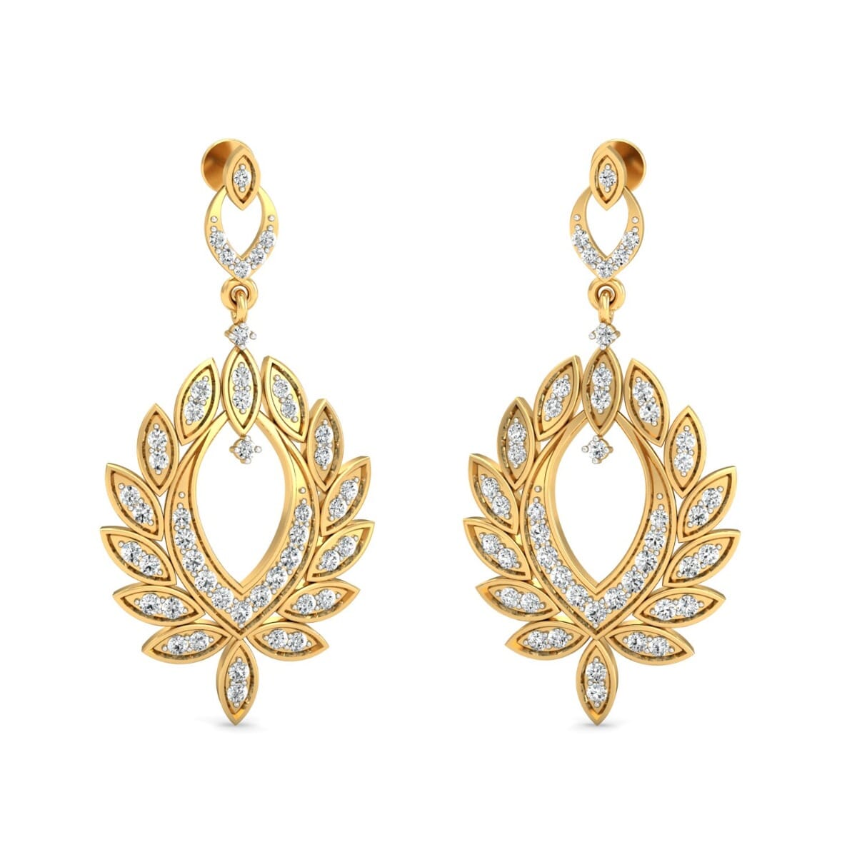 18KT Gold and 1.03 Carat Diamond Earrings