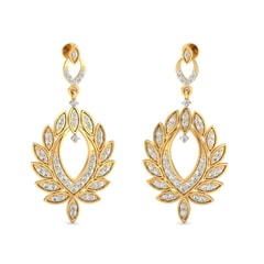 18KT Gold and 1.03 Carat Diamond Earrings