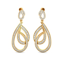 18KT Gold and 1.32 Carat Diamond Earrings