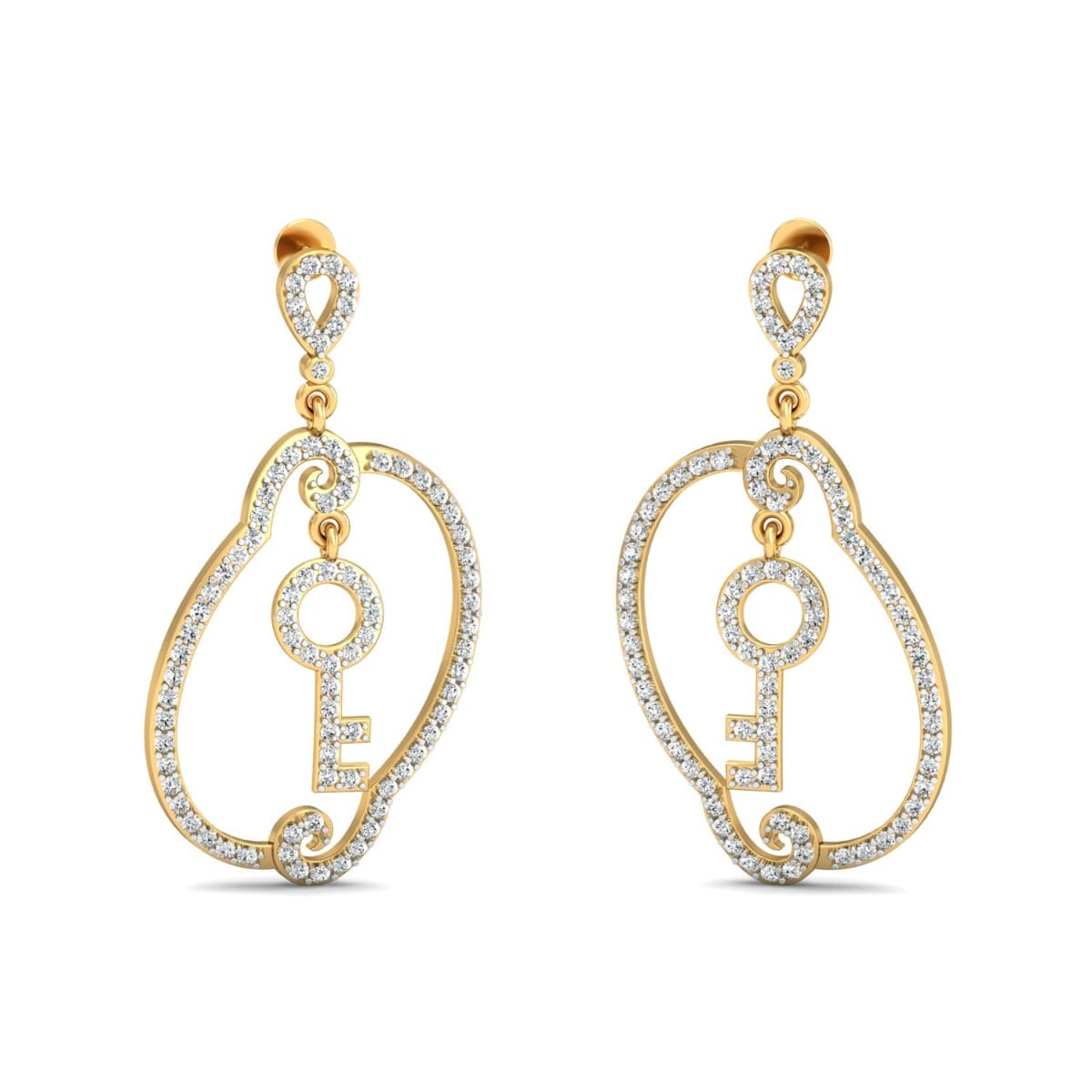 18KT Gold and 1.50 Carat Diamond Earrings