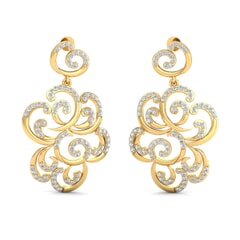 18KT Gold and 1.56 Carat Diamond Earrings