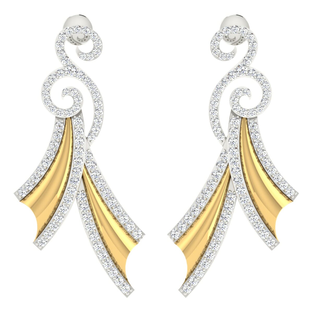 18KT Gold and 0.99 Carat Diamond Earrings