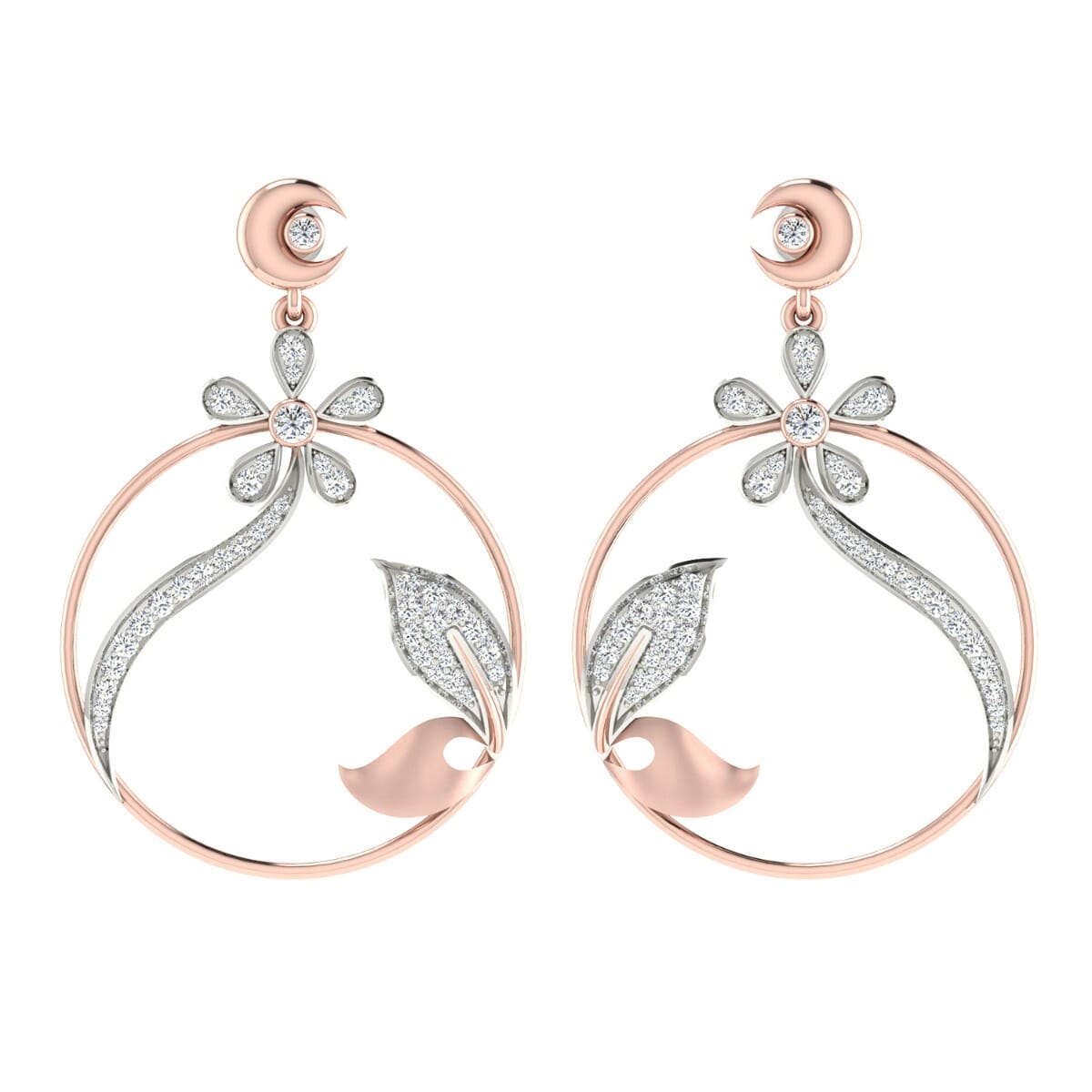 18KT Gold and 0.81 Carat Diamond Earrings
