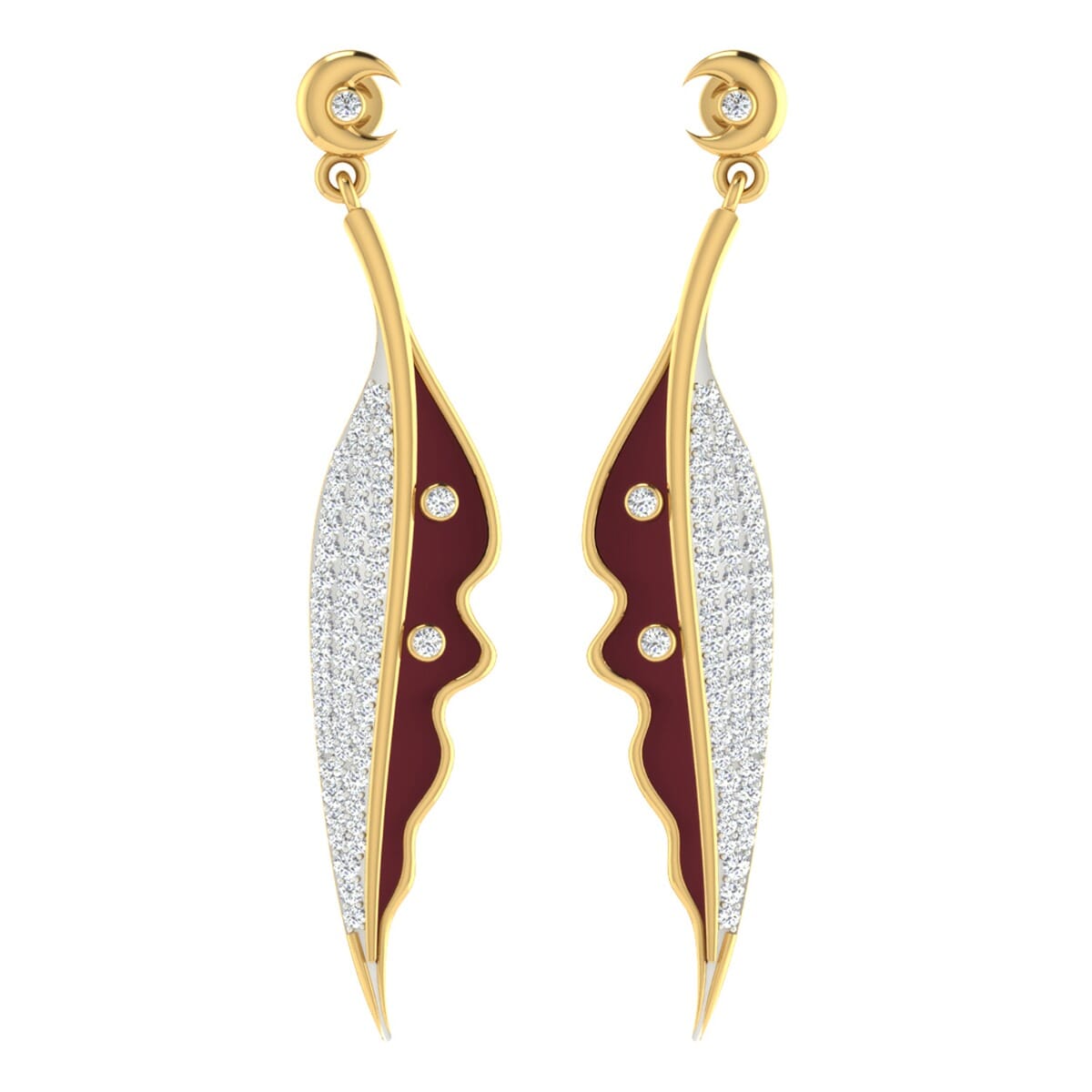 18KT Gold and 0.84 Carat Diamond Earrings