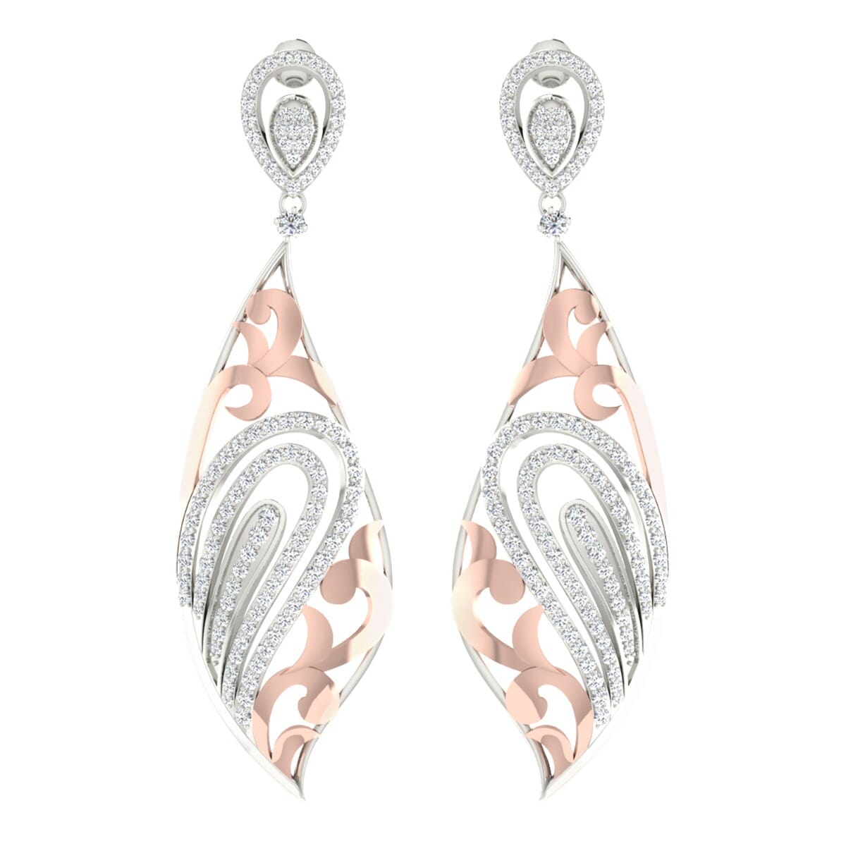 18KT Gold and 1.93 Carat Diamond Earrings