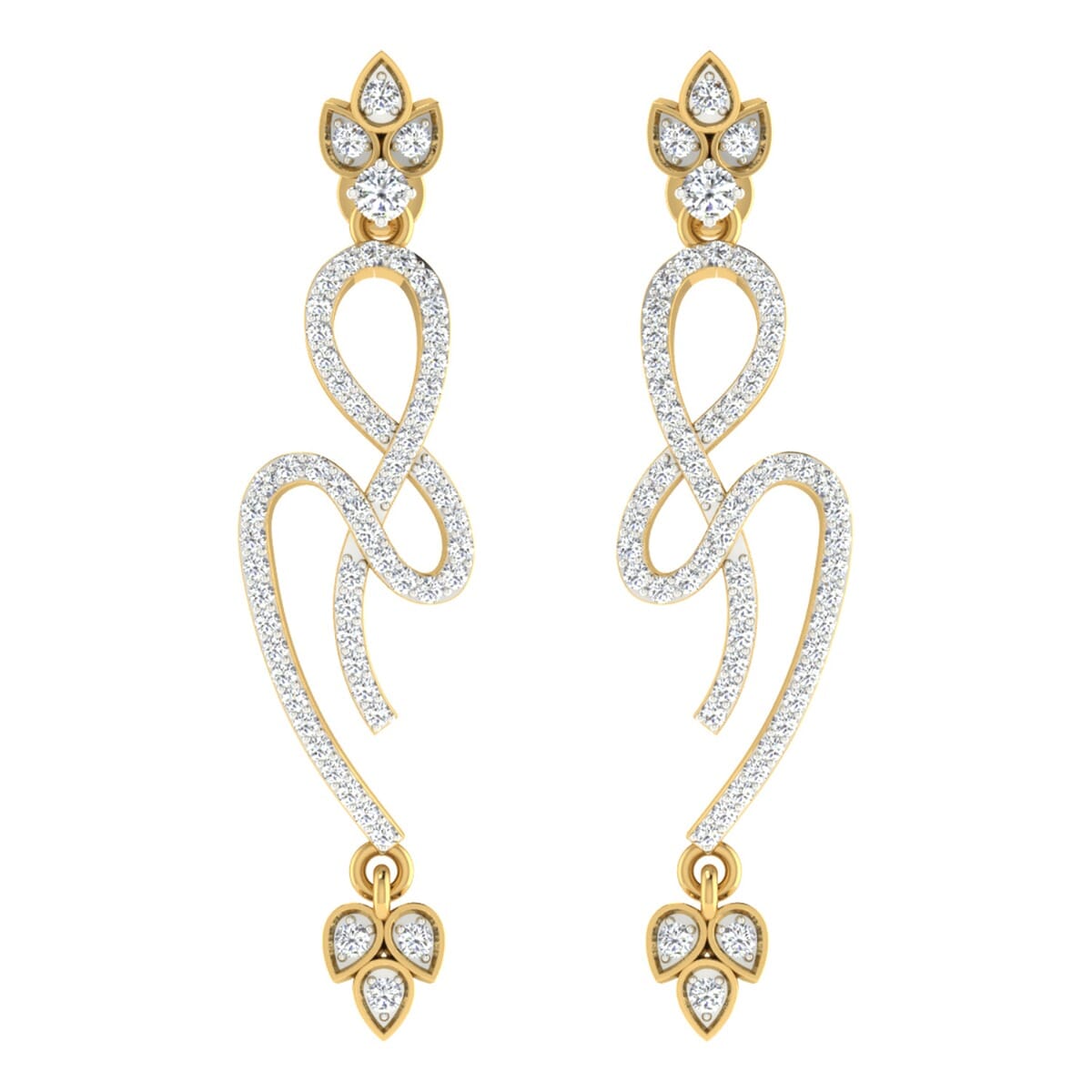 18KT Gold and 0.87 Carat Diamond Earrings