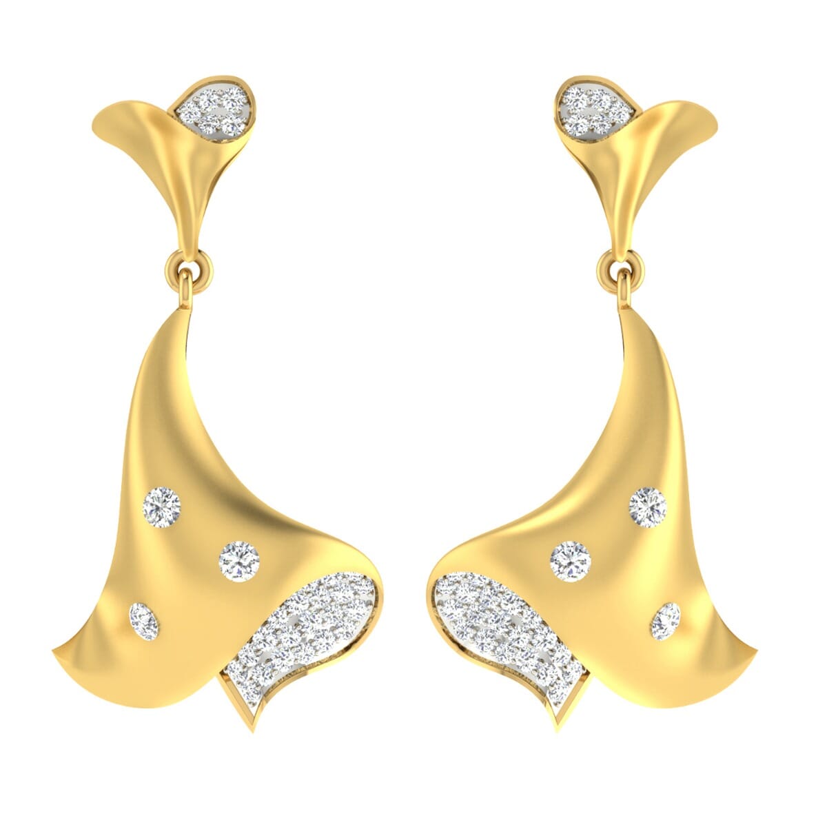 18KT Gold and 0.48 Carat Diamond Earrings