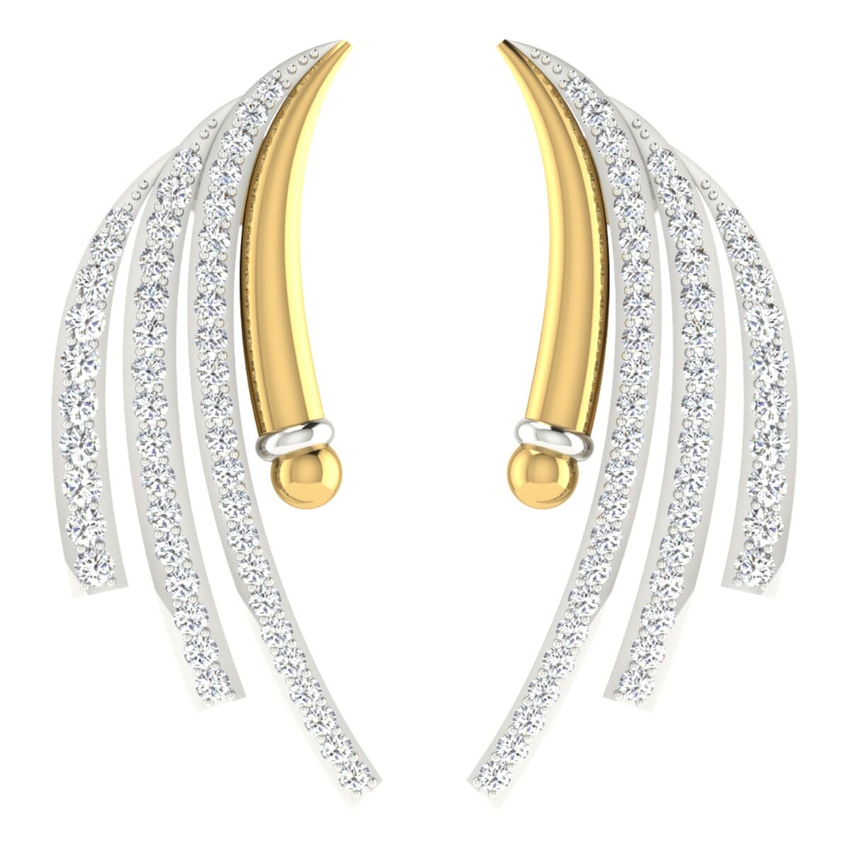 18KT Gold and 0.89 Carat Diamond Earrings