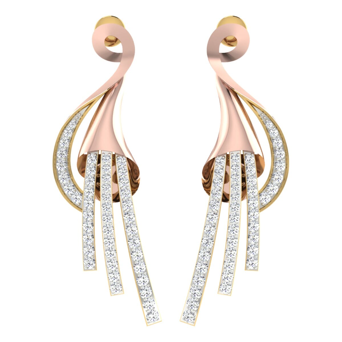 18KT Gold and 0.94 Carat Diamond Earrings