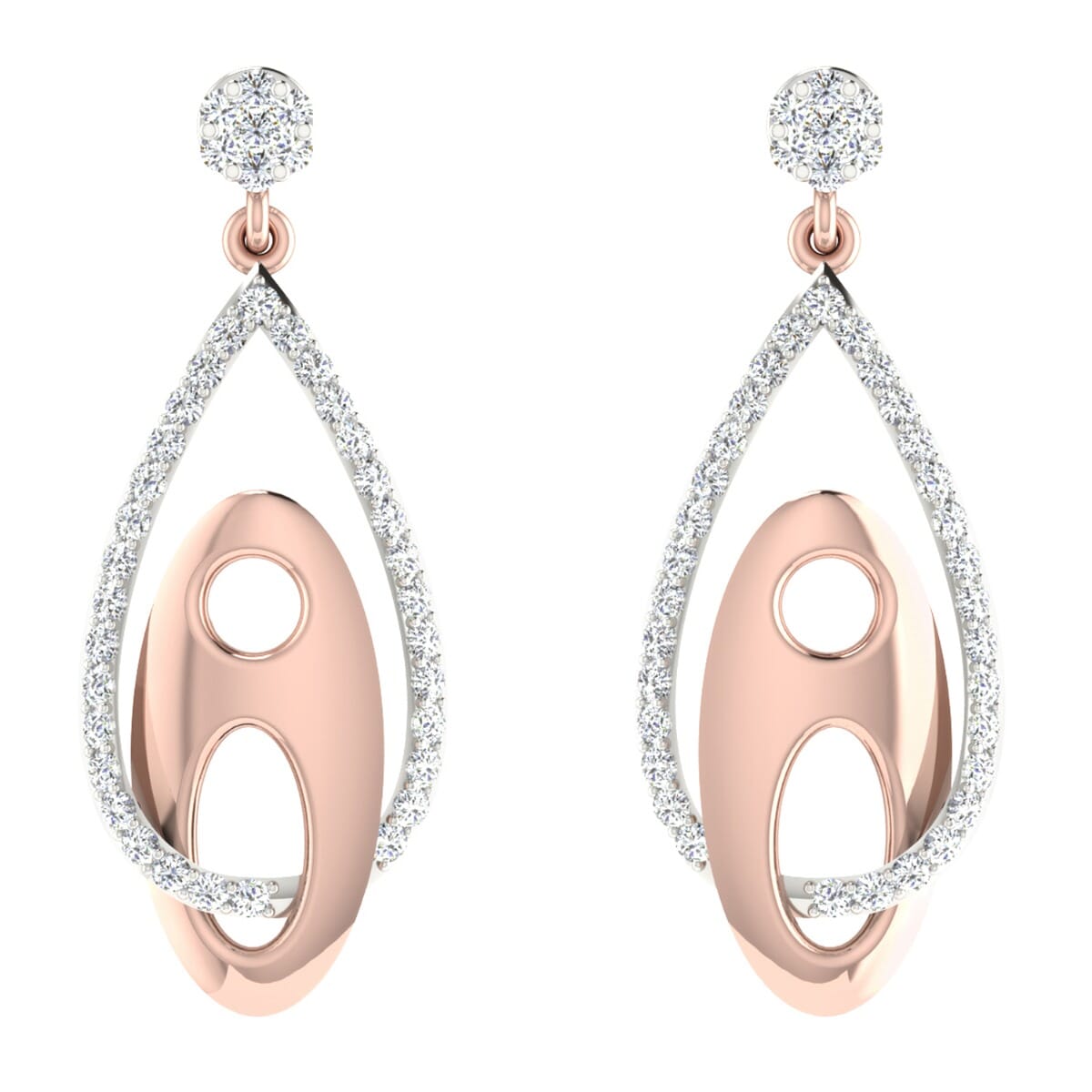 18KT Gold and 0.76 Carat Diamond Earrings