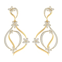 18KT Gold and 0.89 Carat Diamond Earrings