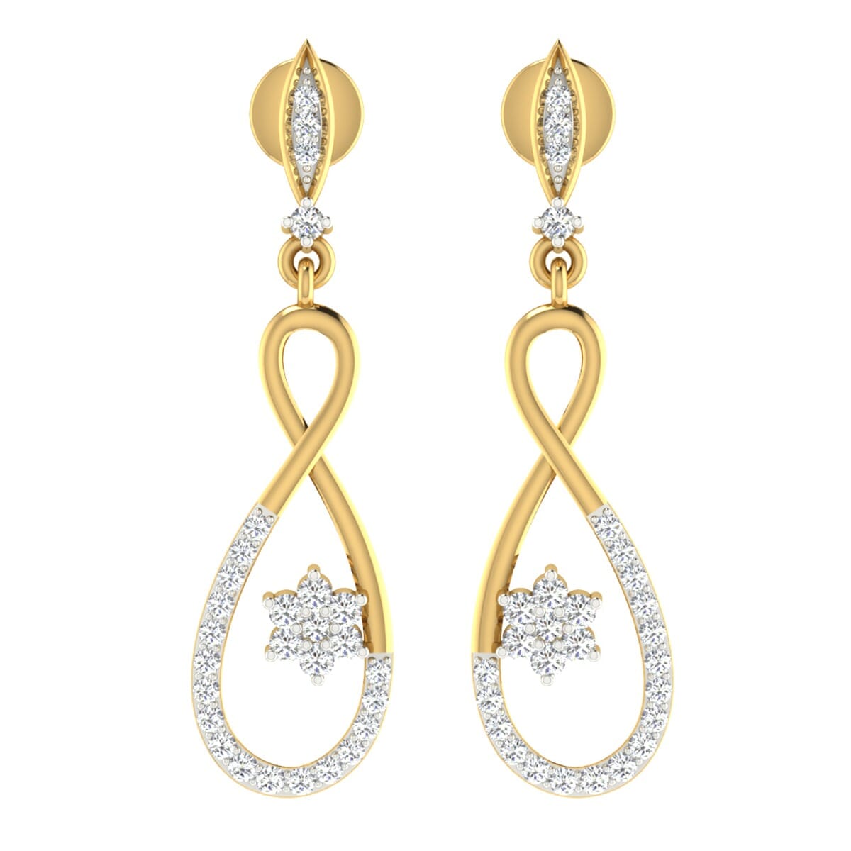 18KT Gold and 0.31 Carat Diamond Earrings