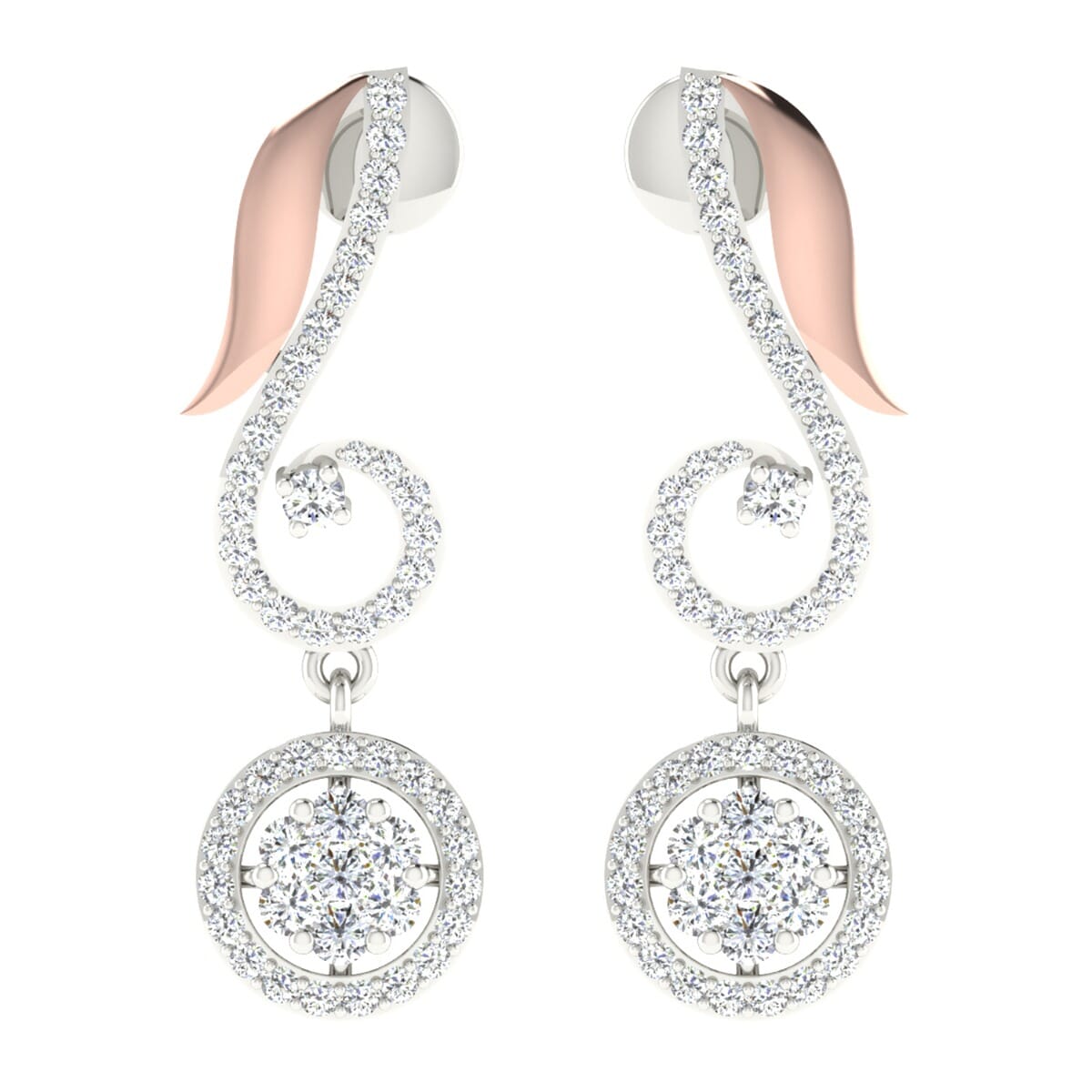 18KT Gold and 0.87 Carat Diamond Earrings