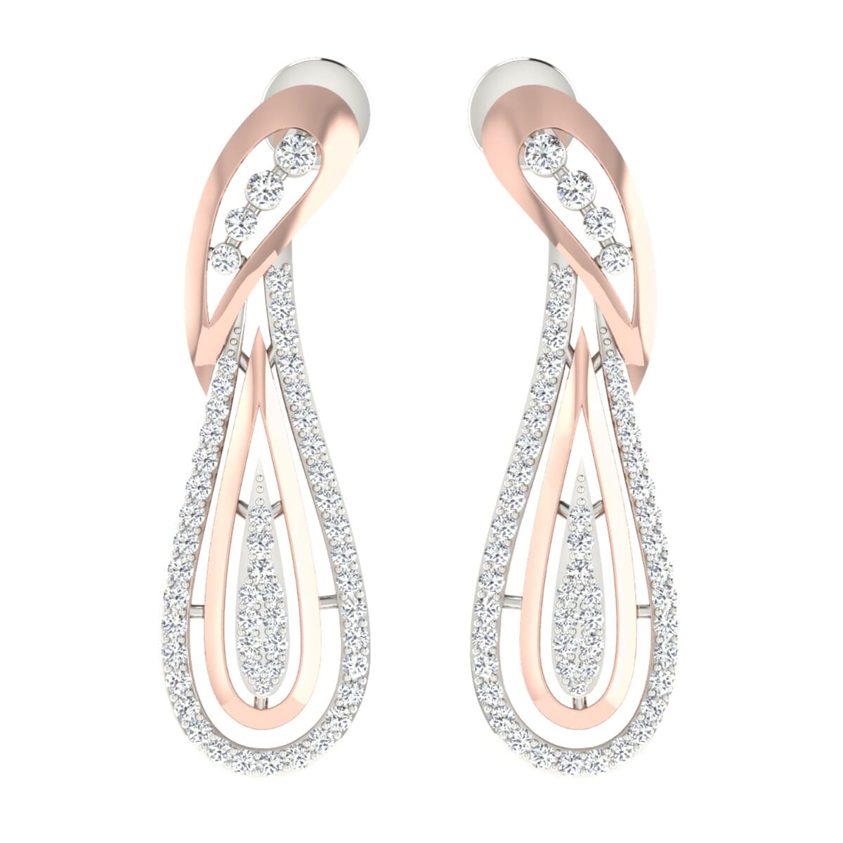 18KT Gold and 0.85 Carat Diamond Earrings
