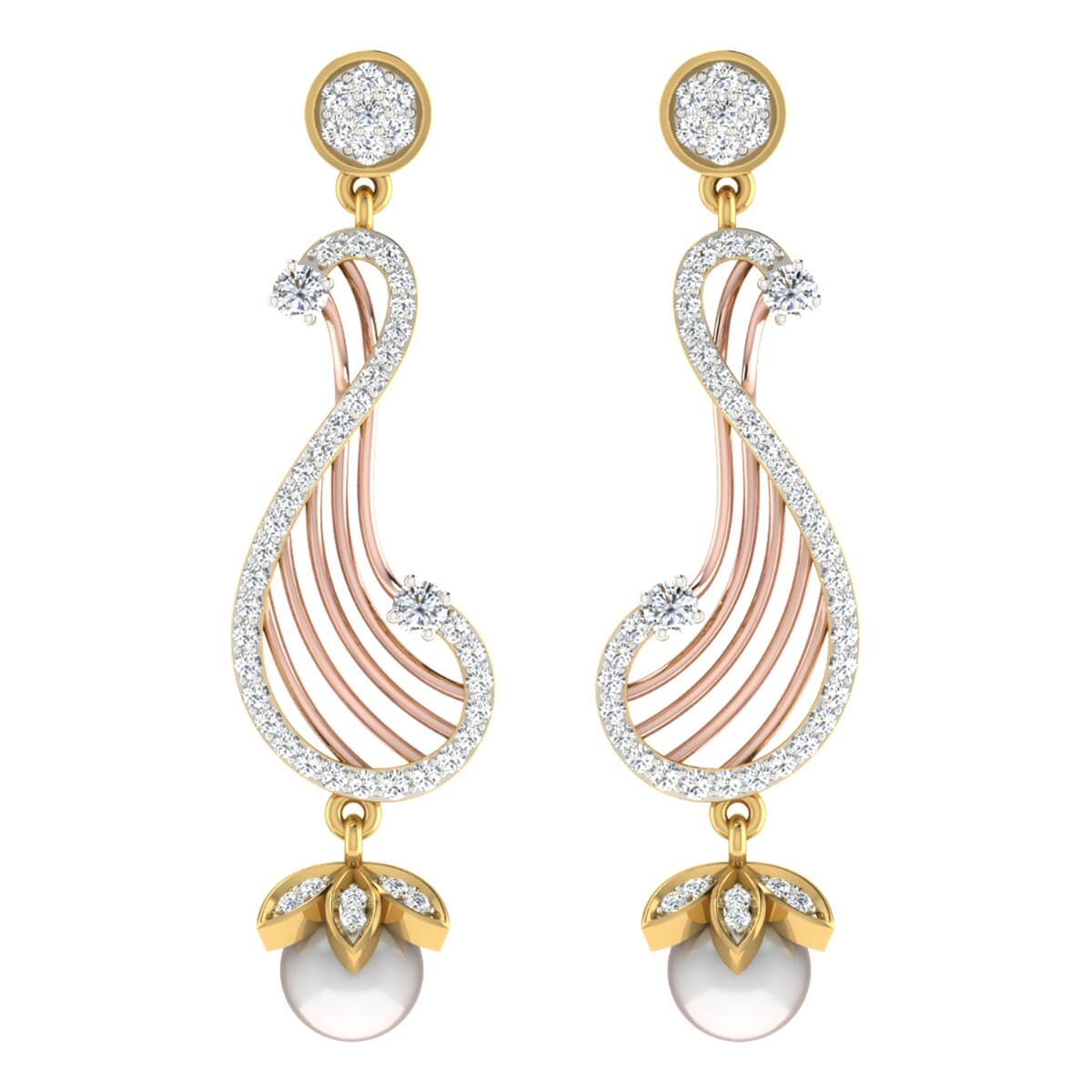 18KT Gold and 0.55 Carat Diamond Earrings