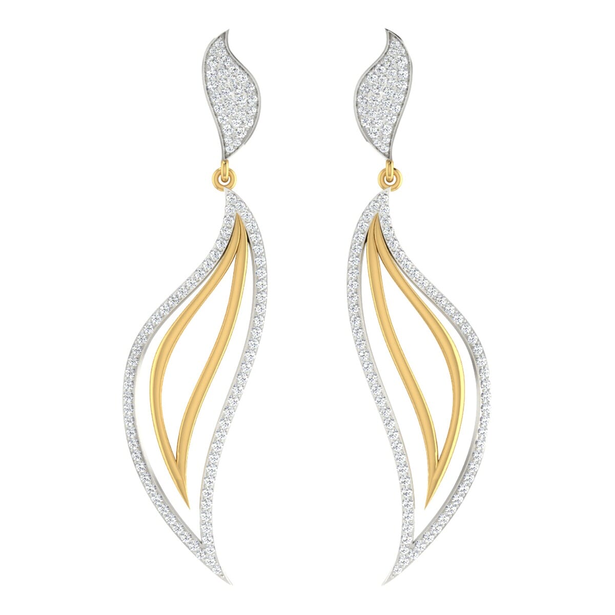18KT Gold and 1.47 Carat Diamond Earrings