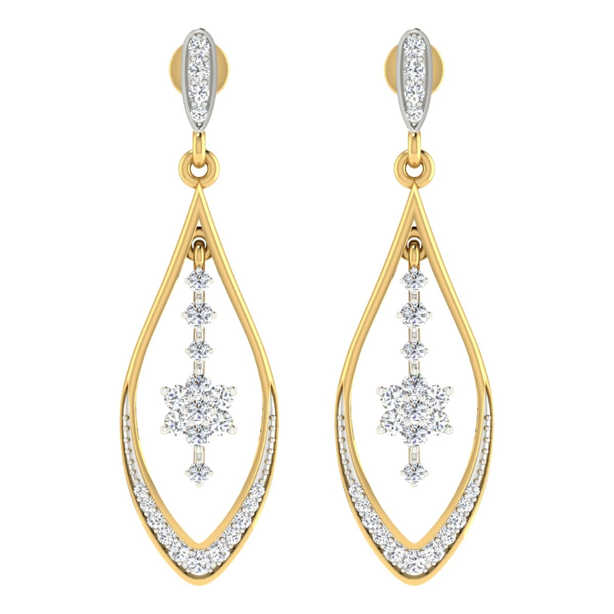 18KT Gold and 0.51 Carat Diamond Earrings