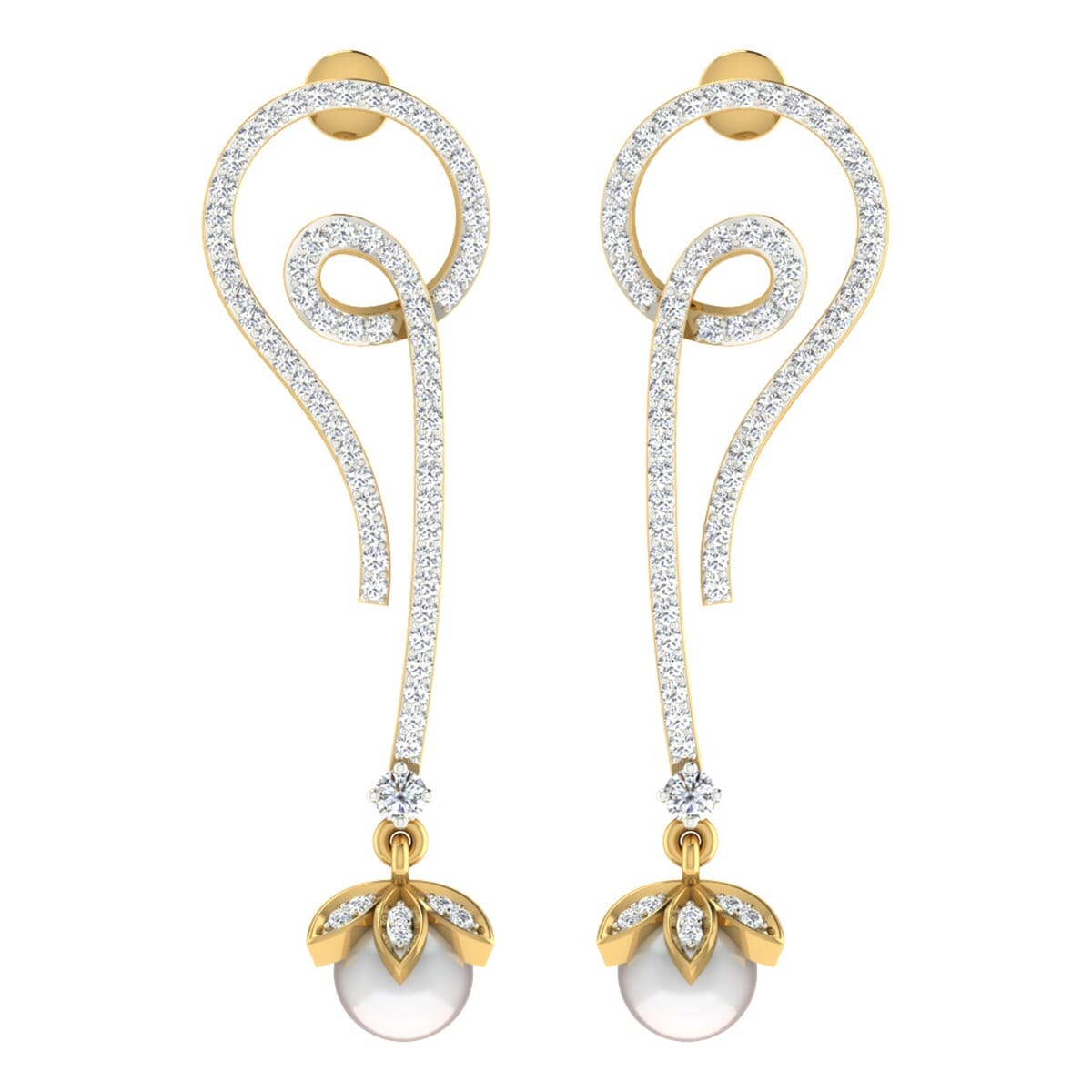 18KT Gold and 0.85 Carat Diamond Earrings