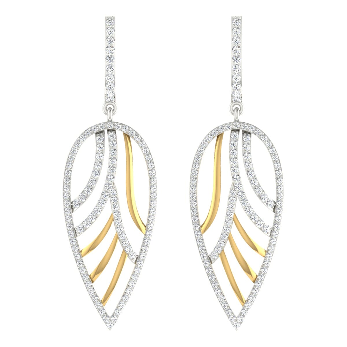 18KT Gold and 1.92 Carat Diamond Earrings