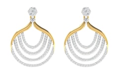 18KT Gold and 1.70 Carat Diamond Earrings
