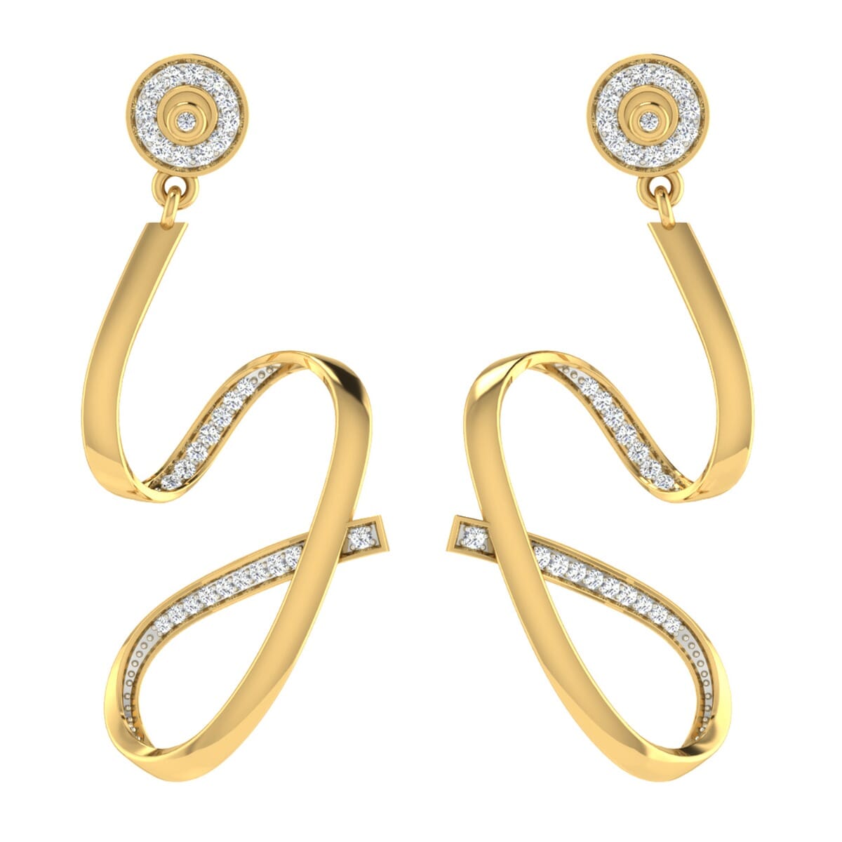 18KT Gold and 0.38 Carat Diamond Earrings