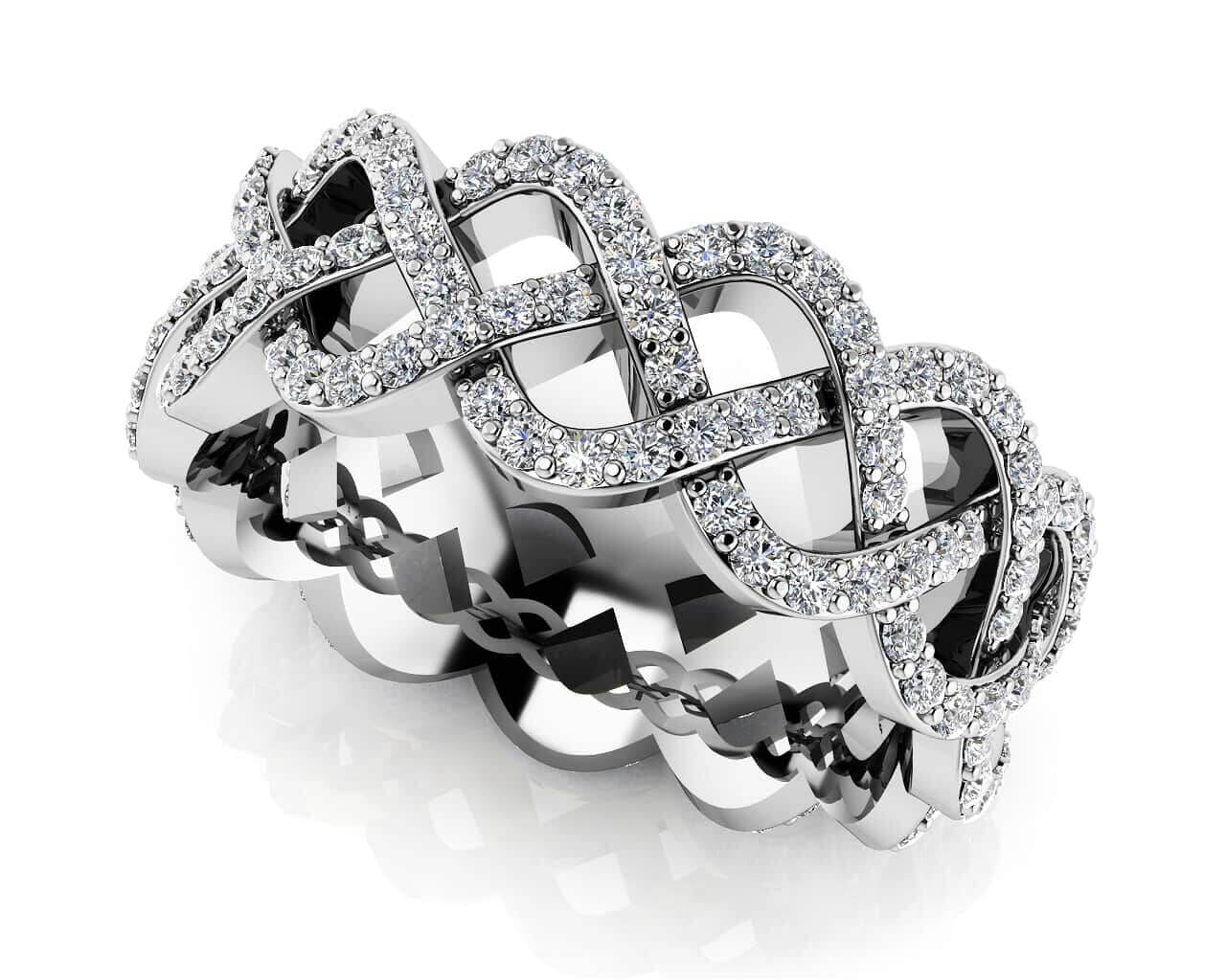 18K Gold and 1.34 Carat F Color and VS Clarity Diamond Fashion Ring