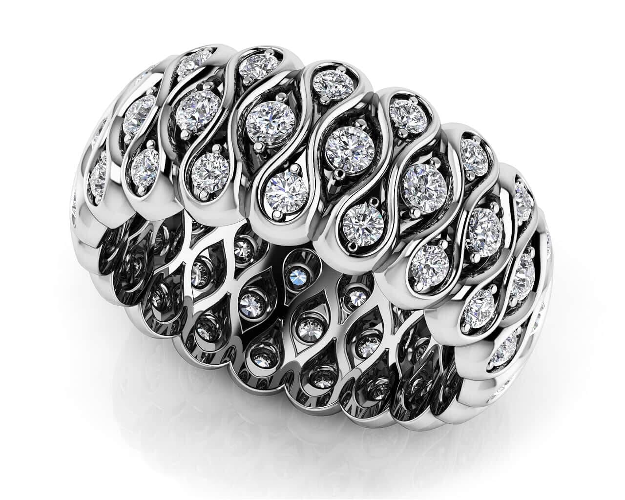 18K Gold and 1.05 Carat F Color and VS Clarity Diamond Fashion Ring