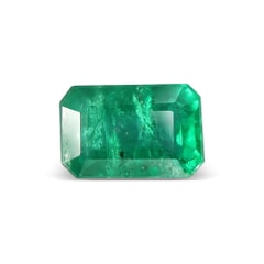 1.40-Carat Transparent-Clarity Dark Green Zambia Natural Emerald