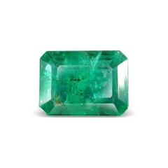 1.10-Carat Transparent-Clarity Dark Green Zambia Natural Emerald