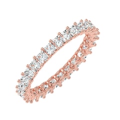 18KT Gold and 1.93 Carat F Color VS Clarity Princess Diamond Eternity Ring