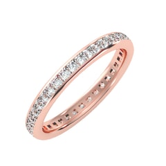 18KT Gold and 1.14 Carat F Color VS Clarity Princess Diamond Eternity Ring