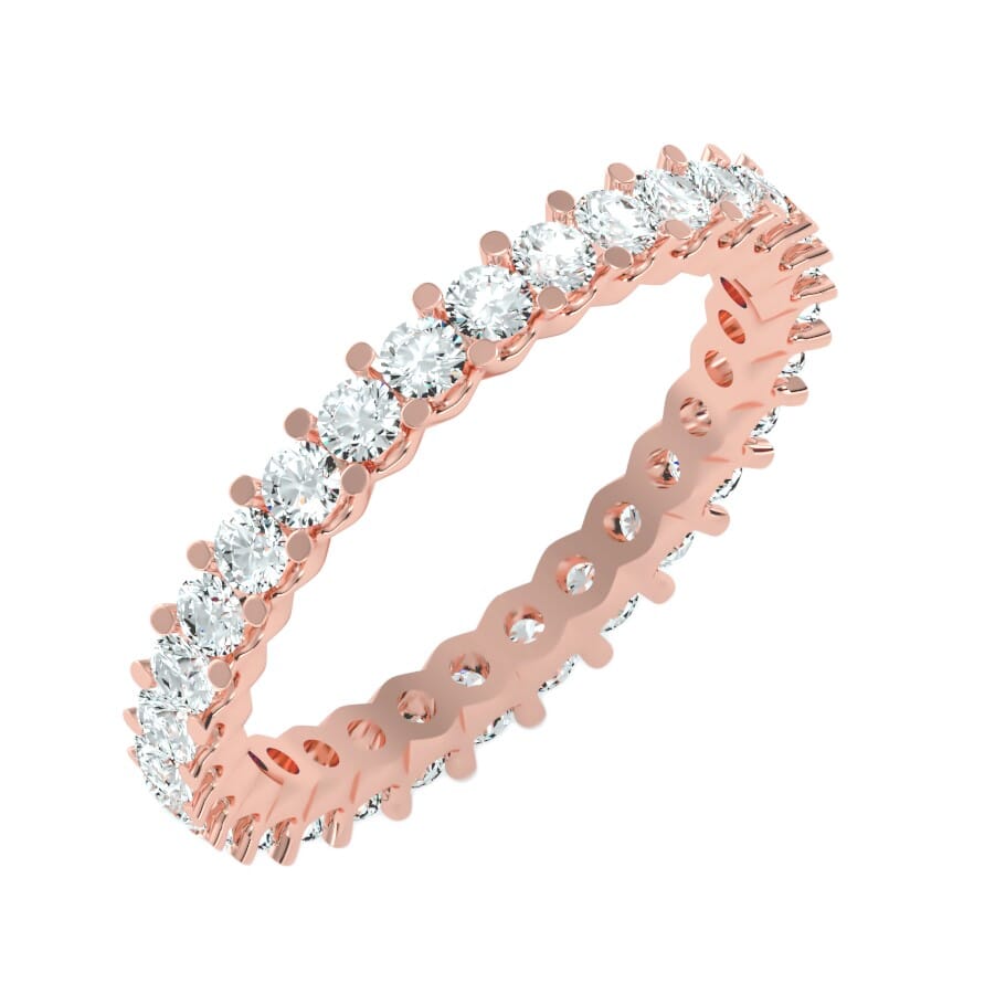 18KT Gold and 1.20 Carat F Color VS Clarity Round Diamond Eternity Ring