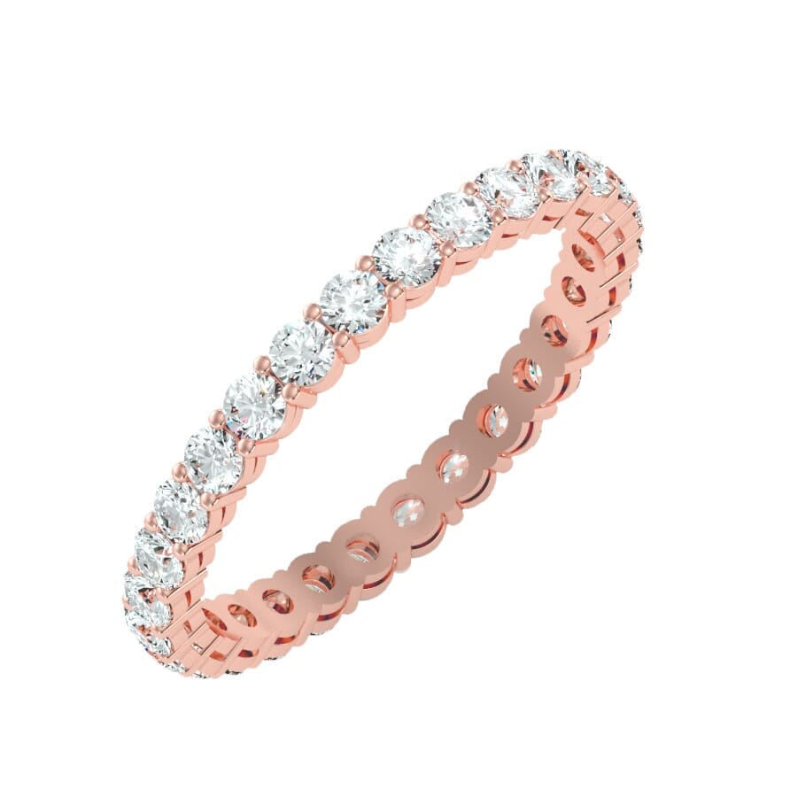 18KT Gold and 1.12 Carat F Color VS Clarity Round Diamond Eternity Ring